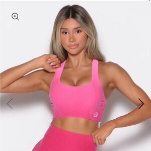 NWOT bombshell sportswear TOGGLE SPORTS BRA Ombre Pink Lemonade